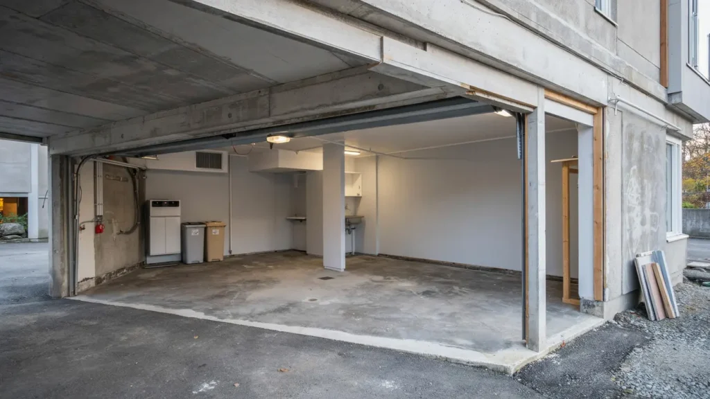 ombyggnad av garage till soprum f r brf i skarpn ck